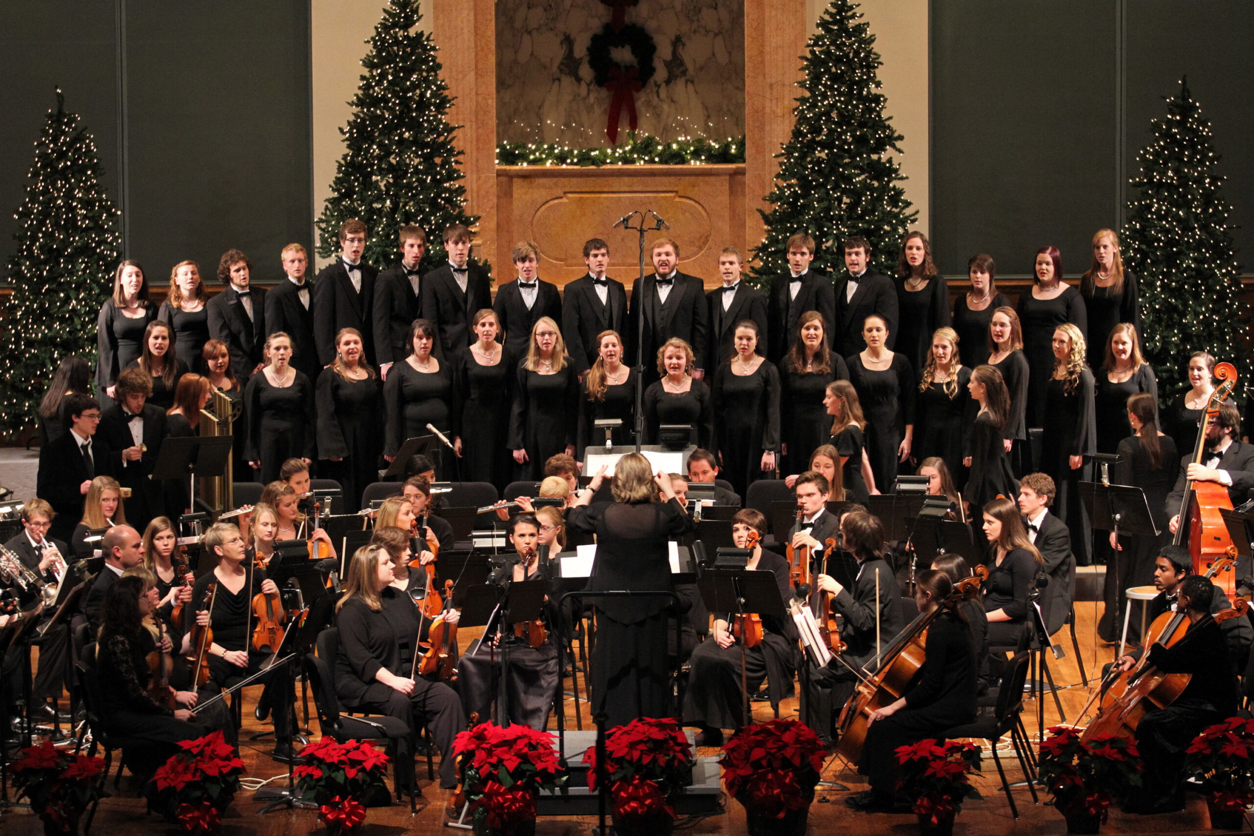 the Milligan choir and orchestra performing at the 2011 Christmas concert