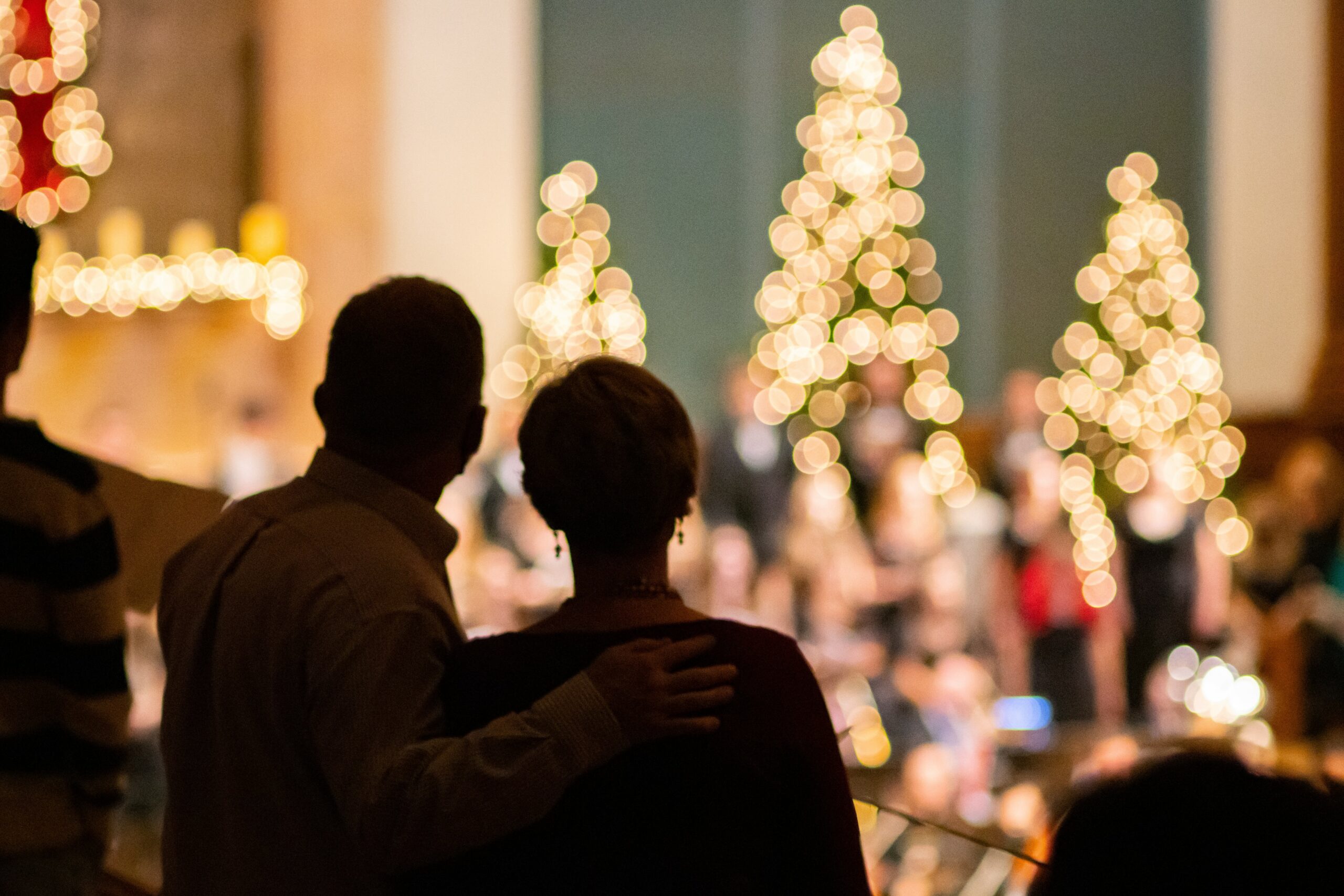 silhouette of attendees at the Christmas Concert