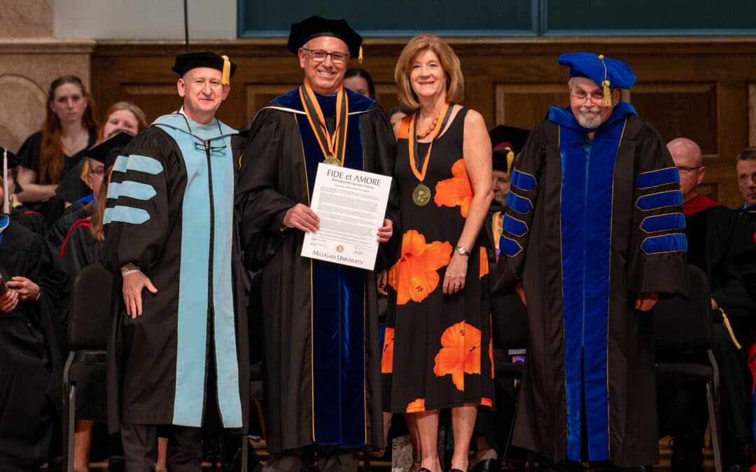 President Dr. Bill Greer, first lady Edwina Greer receive Fide et Amore award 