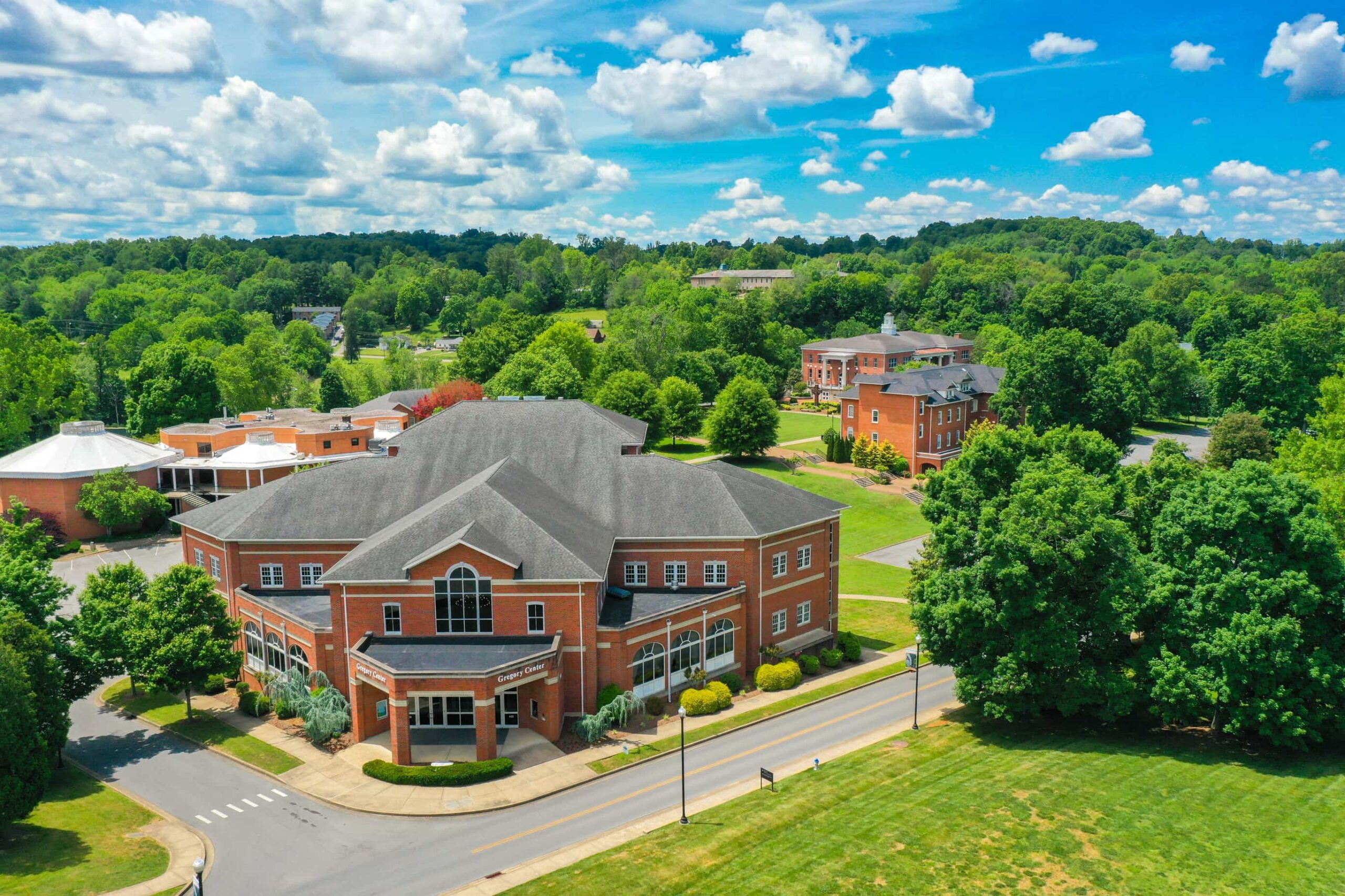 Gregory Center Care to catch a show? Stop by Gregory Center, our 30,410 square-foot facility that includes a 290-seat theatre auditorium and the necessary backstage support, staging, workshop for theatre classes, and darkrooms for photography students.