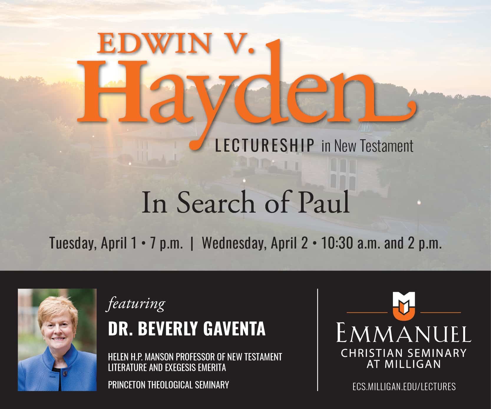 Hayden Lectures "In Search of Paul" in April 2025