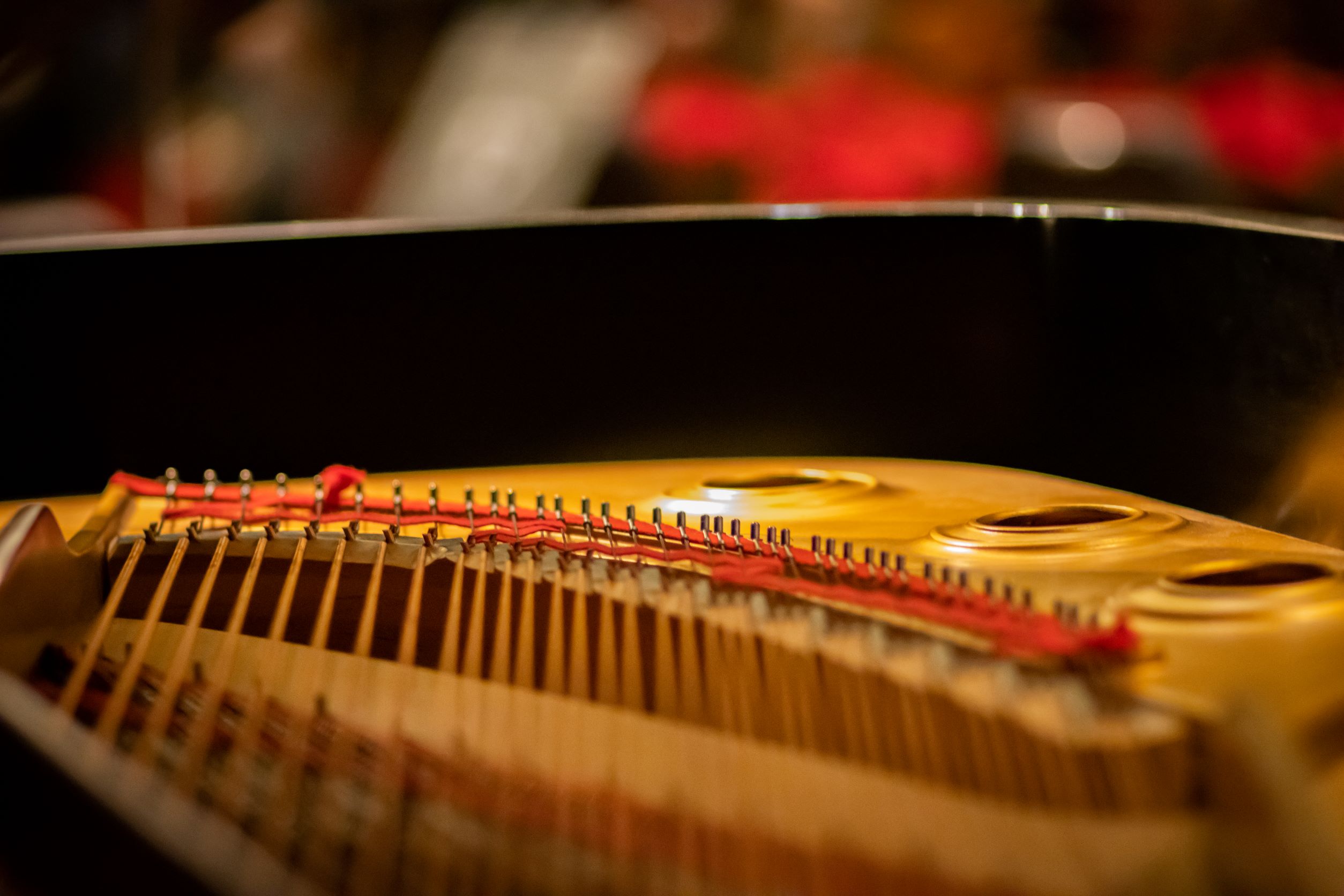 the inside of a piano
