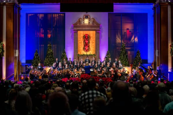 students singing in the Christmas Concert choir performance 2024