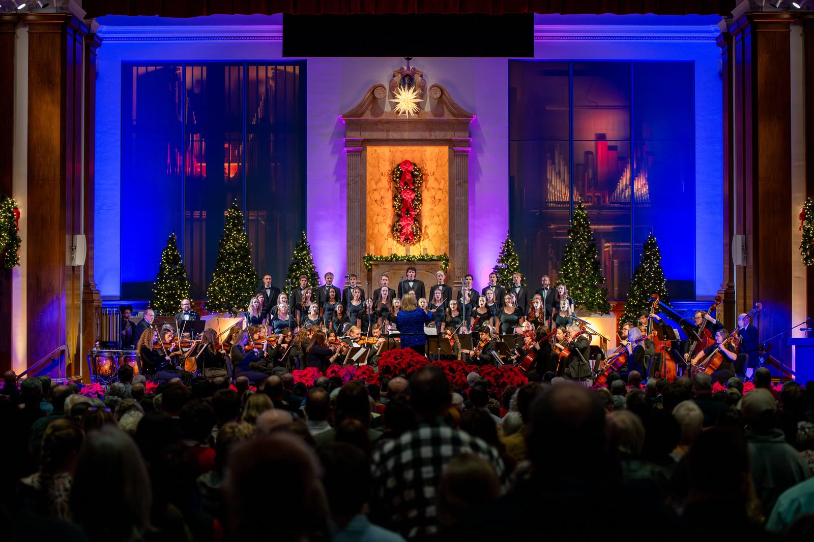 students singing in the Christmas Concert choir performance 2024