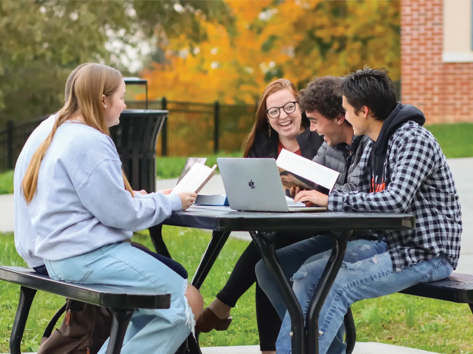 students outside