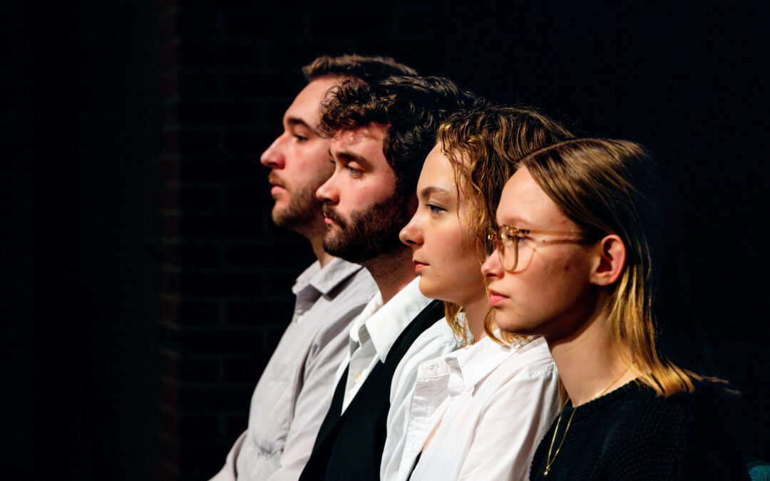 four students sitting together for The Glass Menagerie production