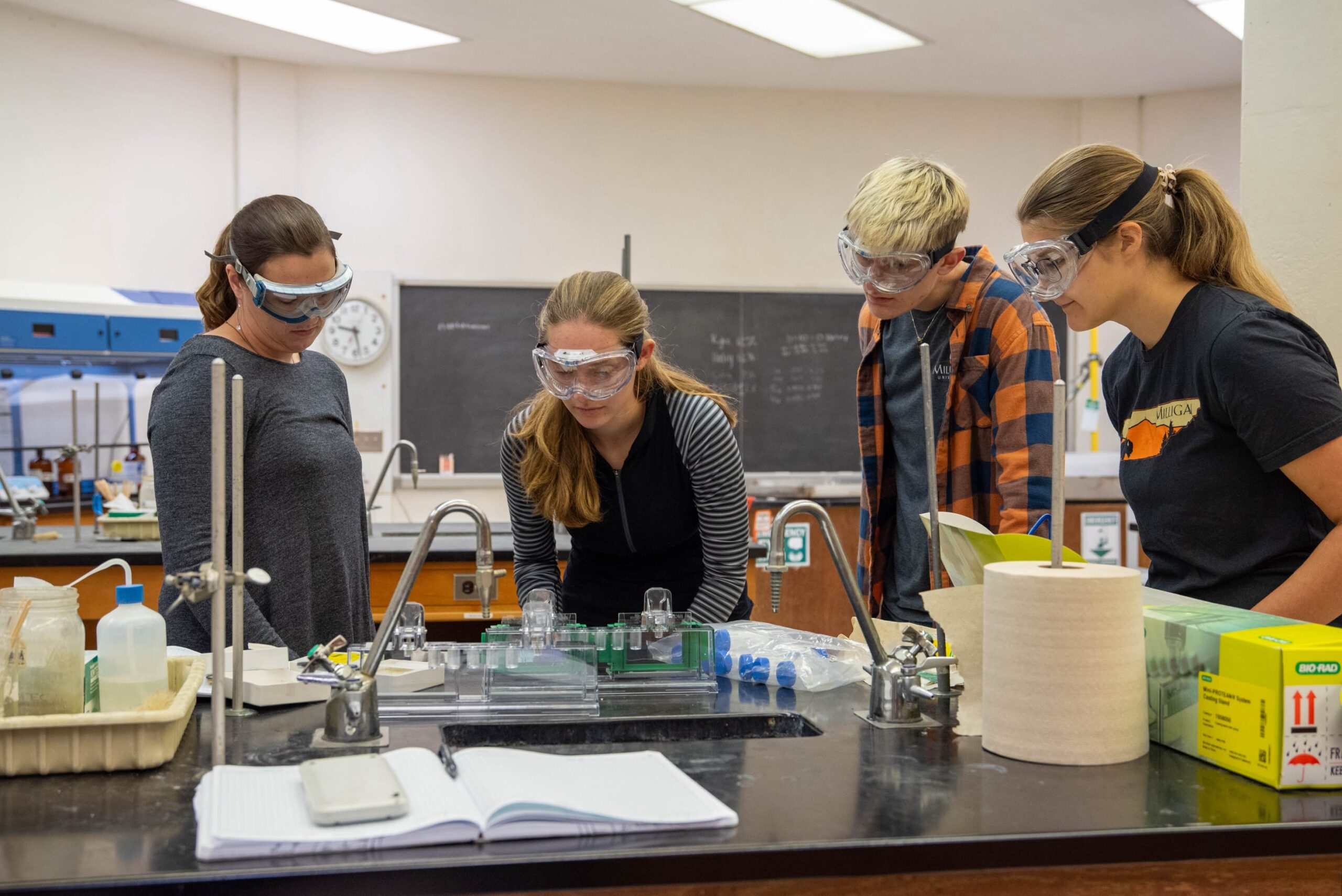 Science Lab Milligan's biology, chemistry, and mathematics students have a high level of performance in medical and graduate school, in part due to our modern facilities and collaborative learning spaces.